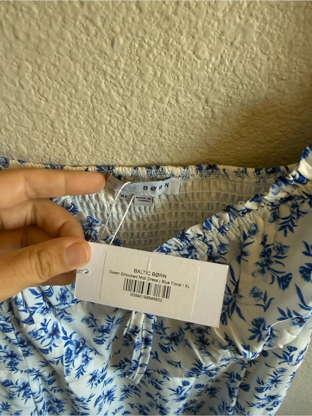 NWT Baltic Born Smocked Floral Puff-Sleeve Midi Dress Euro Summer Size XL - Picture 4 of 7
